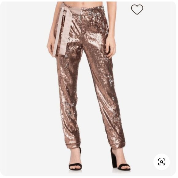 Anthropologie Dance & Marvel Black Sequin Tuxedo Pants – Large - Picture 7 of 7